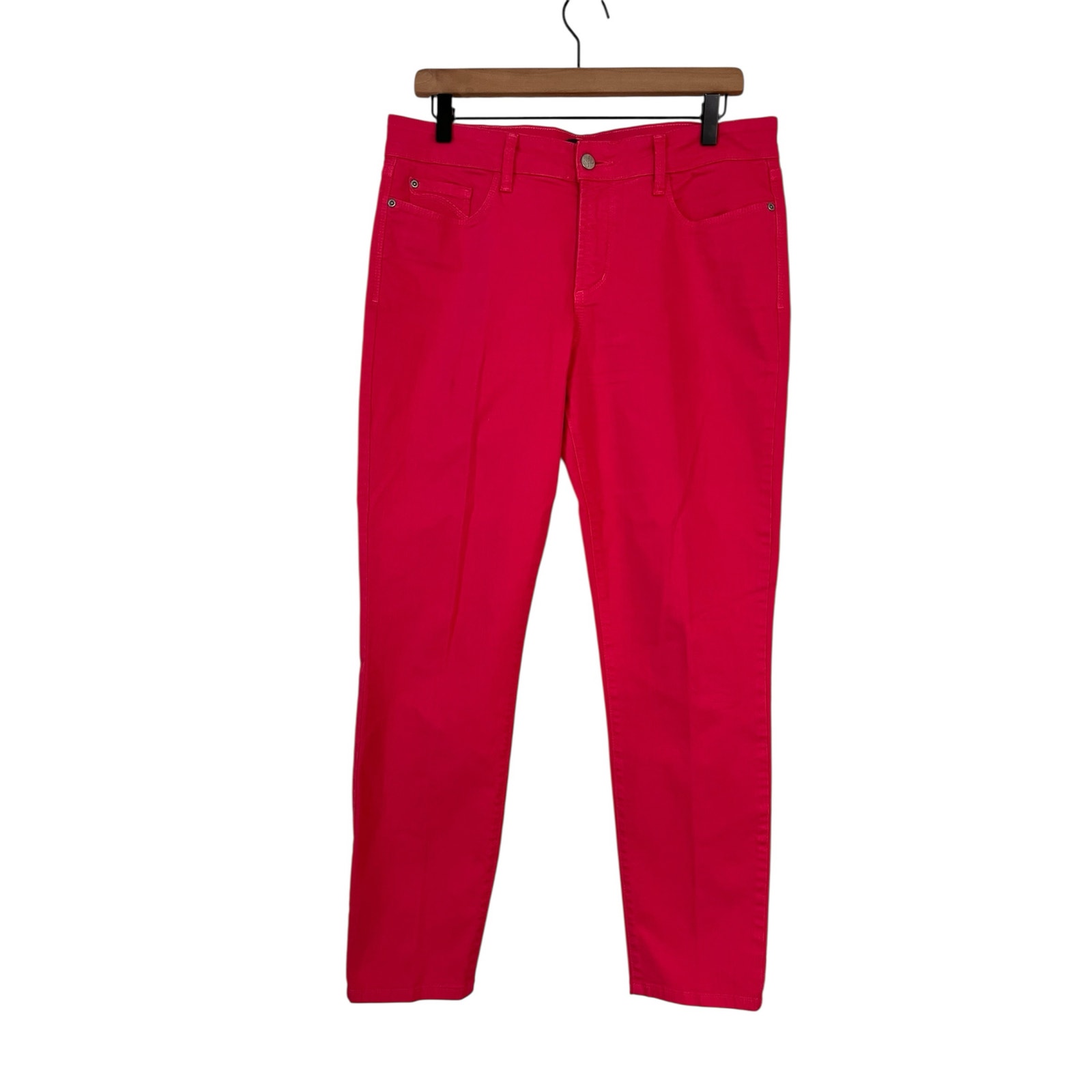Nydj Womens Size 8 Pink Clarissa Ankle Length Skinny Jeans Colorful 5 Pockets